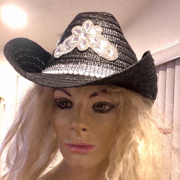 Black & Bling Cowgirl Hat - Picture 2 of 8